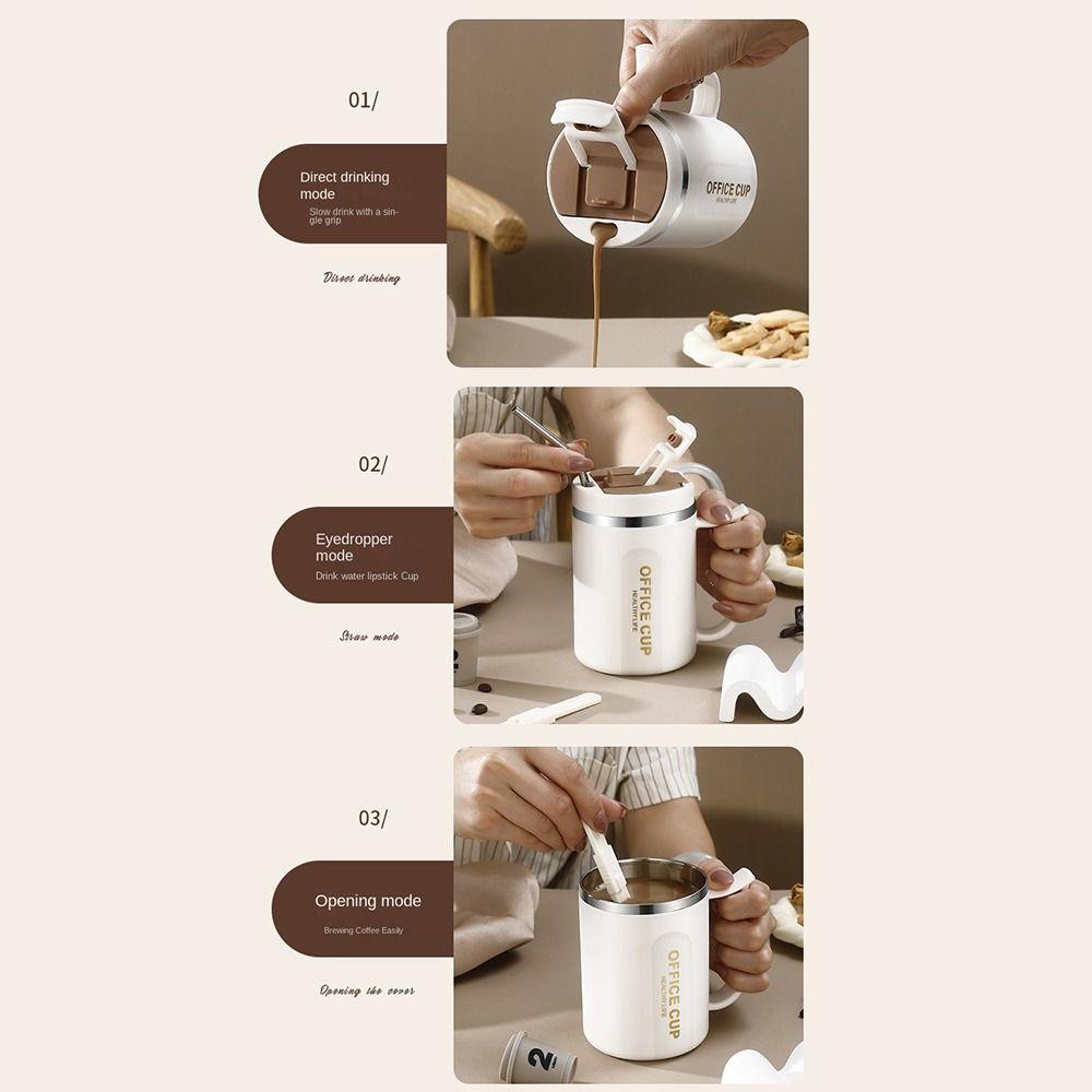 Термостойкая изолированная кофейная чашка с соломой, молочная чашка для чая, модная термокружка для путешествий