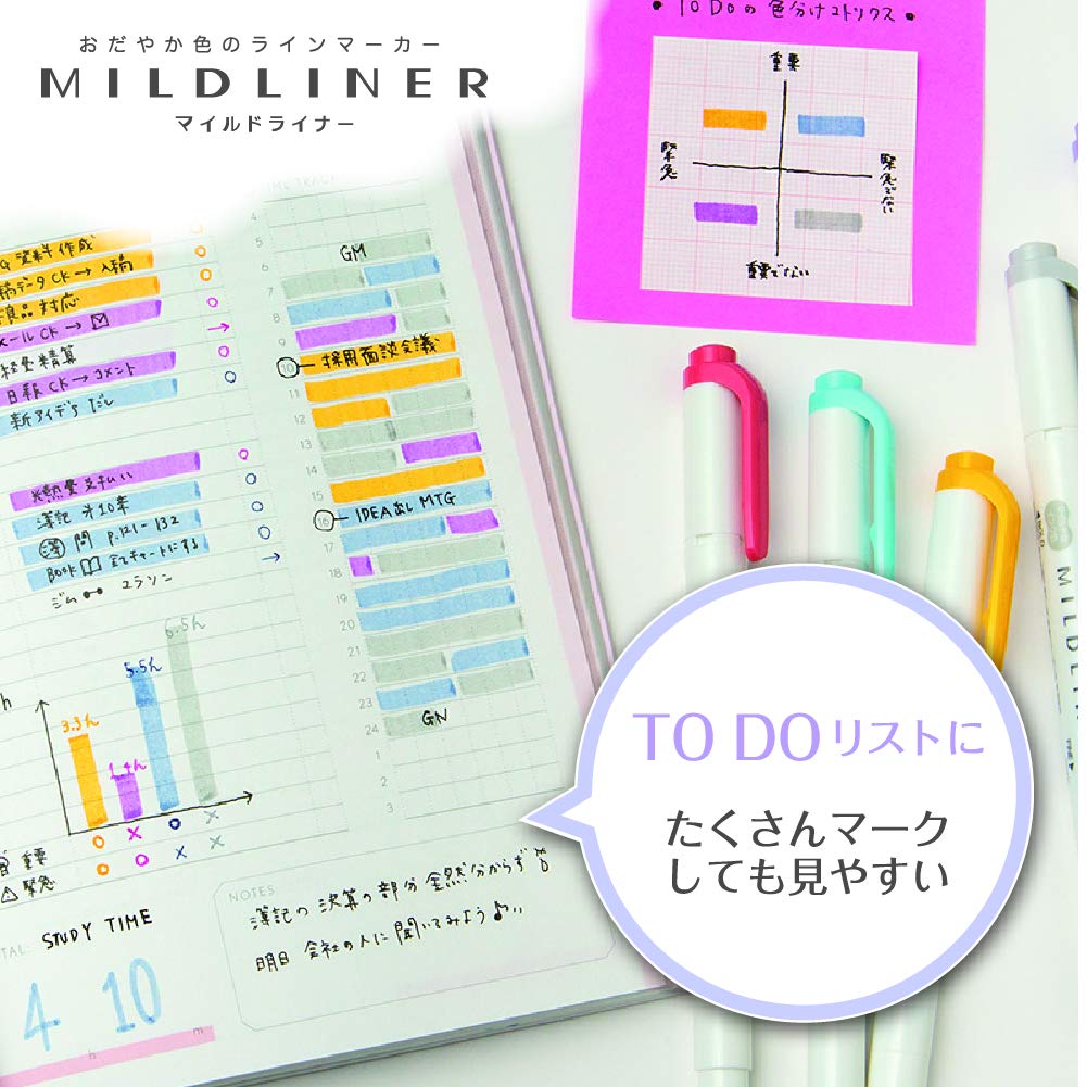 Zebra Mildliner Highlighter Pen, 25-Color Set, WKT7-25C