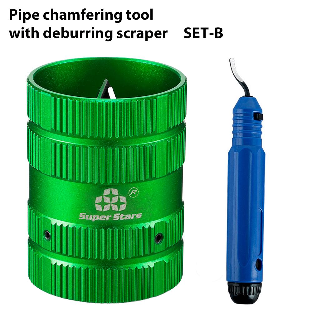 Медная трубка/Трубка для кондиционирования воздуха Борфрезы для снятия фаски Инструмент для развертки отверстий в трубах Нож для зачистки кромок Подходит для труб от 1/4" до 1-5/8"