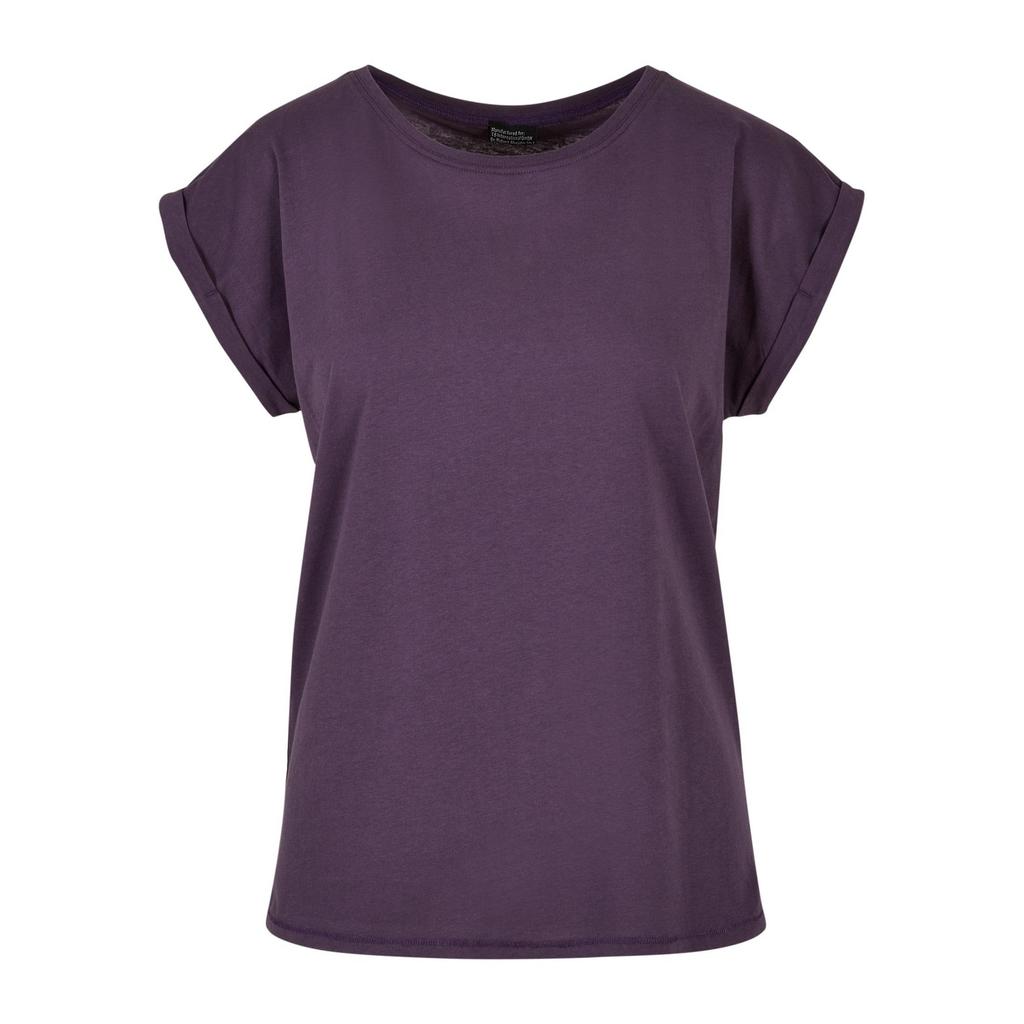 Build Your Brand Womens/Ladies Cotton Extended Shoulder T-Shirt