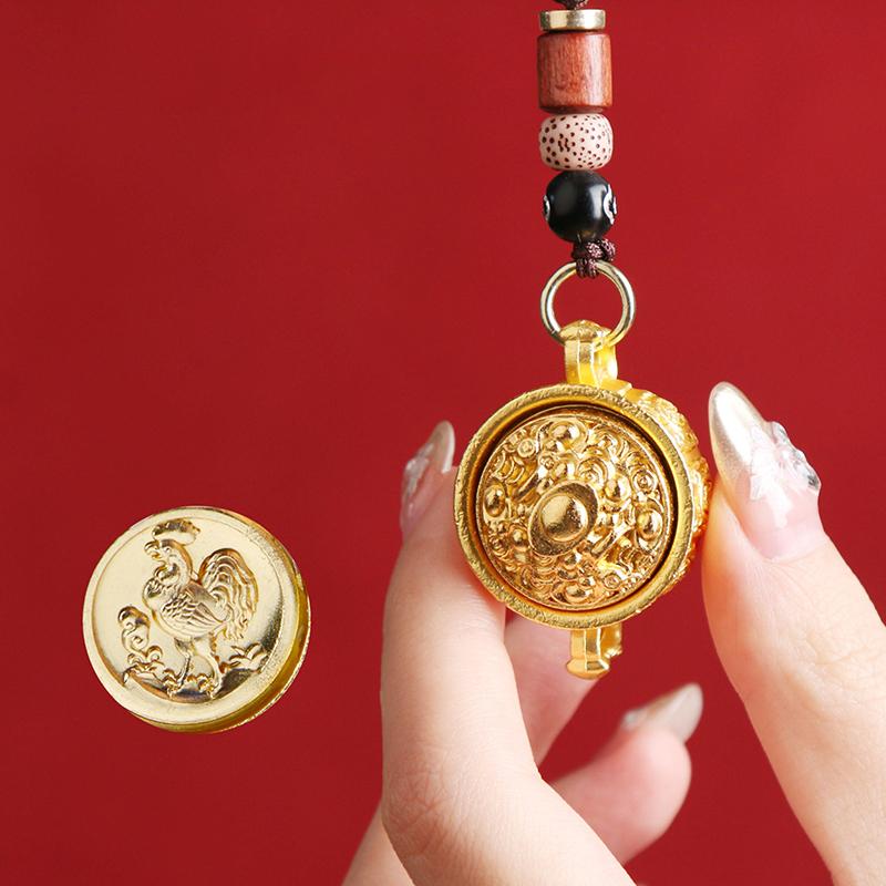 Двенадцать зодиаков имитация латуни сокровищница вращающаяся для мужчин и женщин подвесное украшение автомобильный брелок кулон