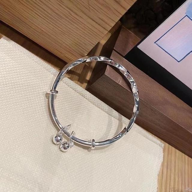 ANENJERY Серебряный цветной браслет Lucky Bell для женщин, винтажный элегантный ювелирный аксессуар