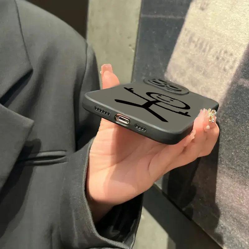 Cute Cartoon Matchman Matte Silicone Phone Case For iPhone 16 11 12 13 14 15 Pro Max XR XS X 7 8 Plus SE2 16E Soft Back Cover