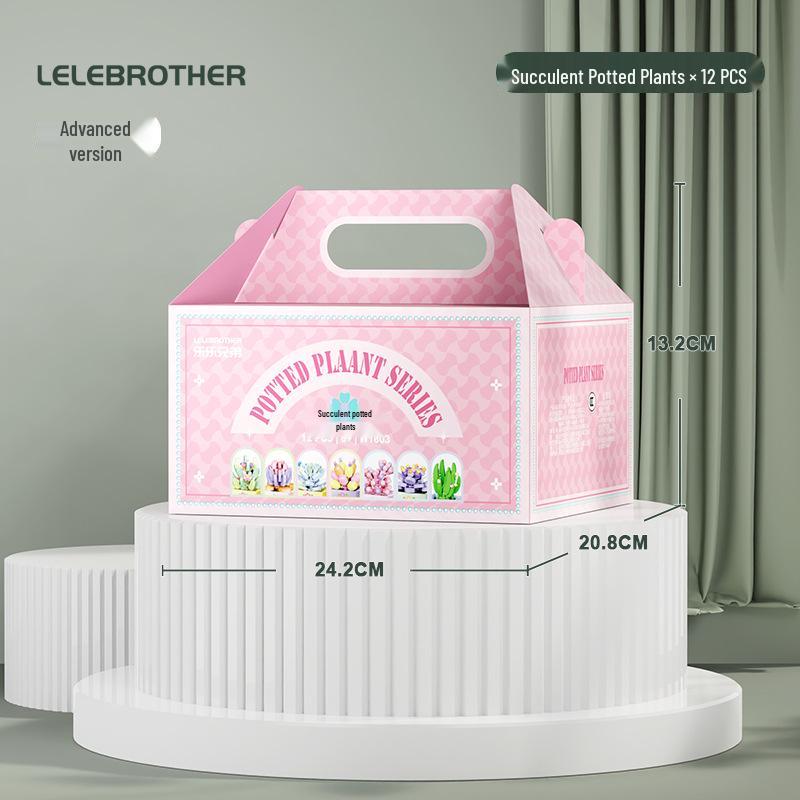 Игрушка-конструктор Lele Brothers Цветочная корзина с суккулентами - Подарок в горшке для девочек
