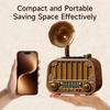 Ретро-портативная Bluetooth-колонка в стиле граммофона с FM/AM/SW радио.
