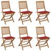 Day and Night - Day and Night Folding Garden Chairs 6 Units and Cushions Solid Acacia Wood