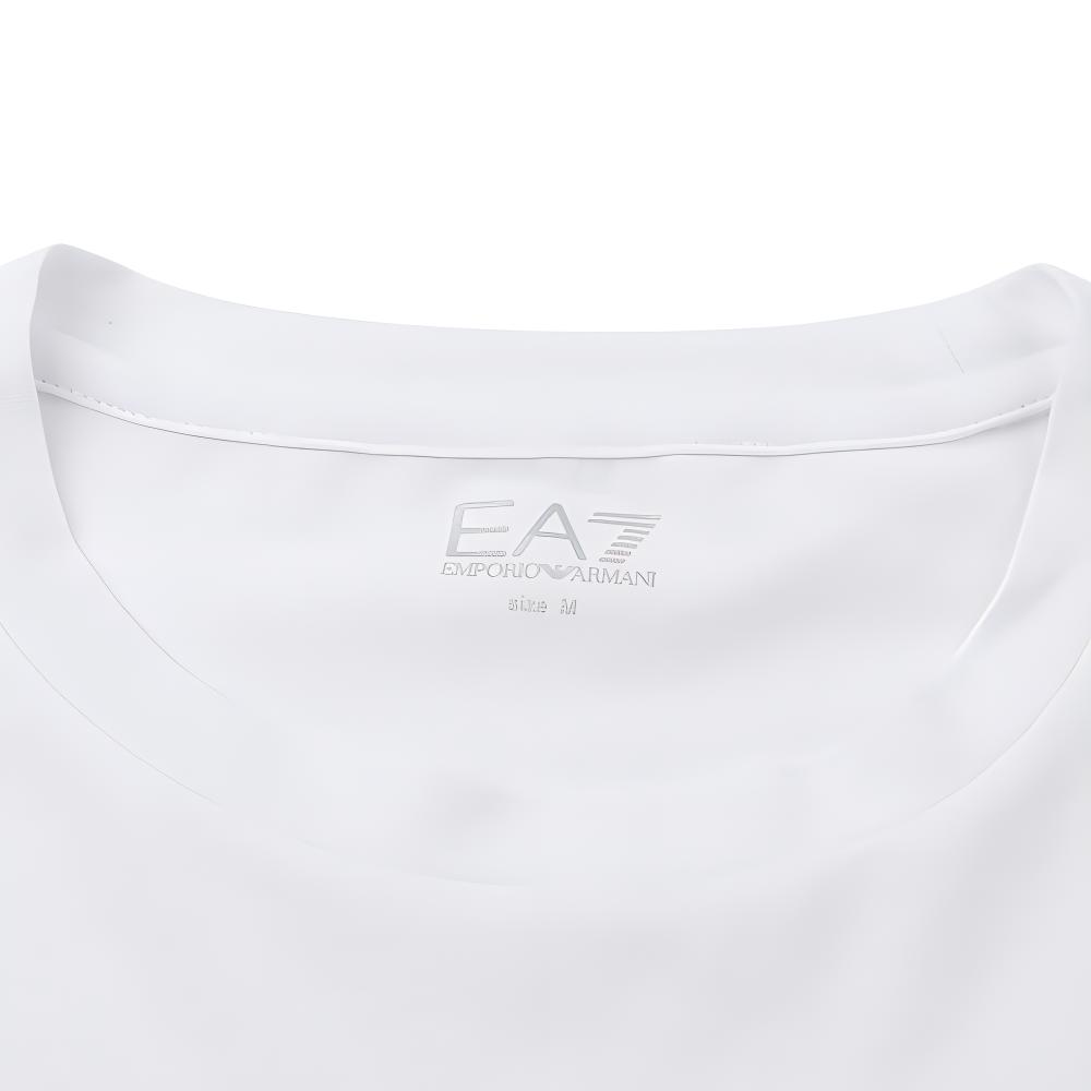 Emporio Armani Мужская футболка EA7 с принтом логотипа, с круглым вырезом, с длинным рукавом, топ Белый 6DPT64-PJVQZ-1100
