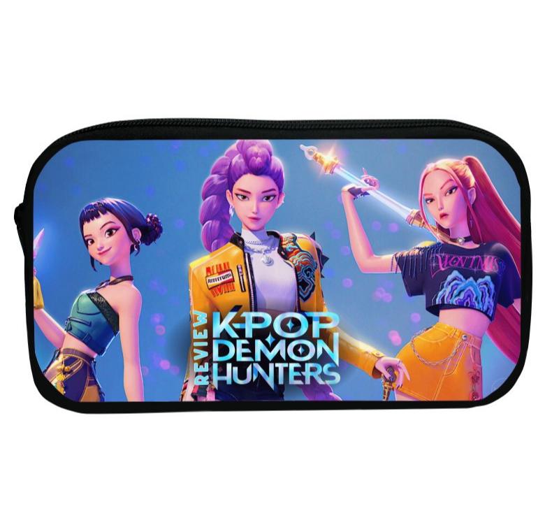 Охотник K-pop Студенческий Пенал Большая Сумка Для Девочек Офисный Школьный Пенал Мультяшный Дьявол Пенал Коробка для Ручек
