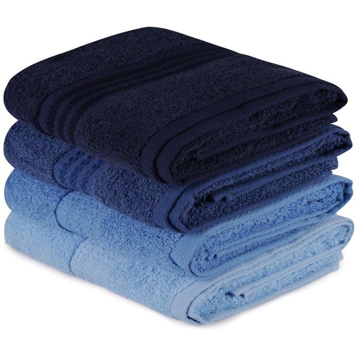 Ensemble de 4 serviettes a main - 50 x 90 cm - Bleu