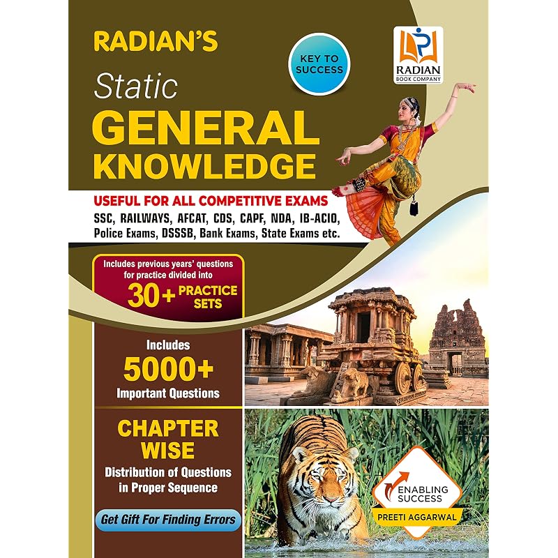 Static General Knowledge GK Book 20222023 for Competitive Exams in English with 30+ practice sets and chapterwise question bank