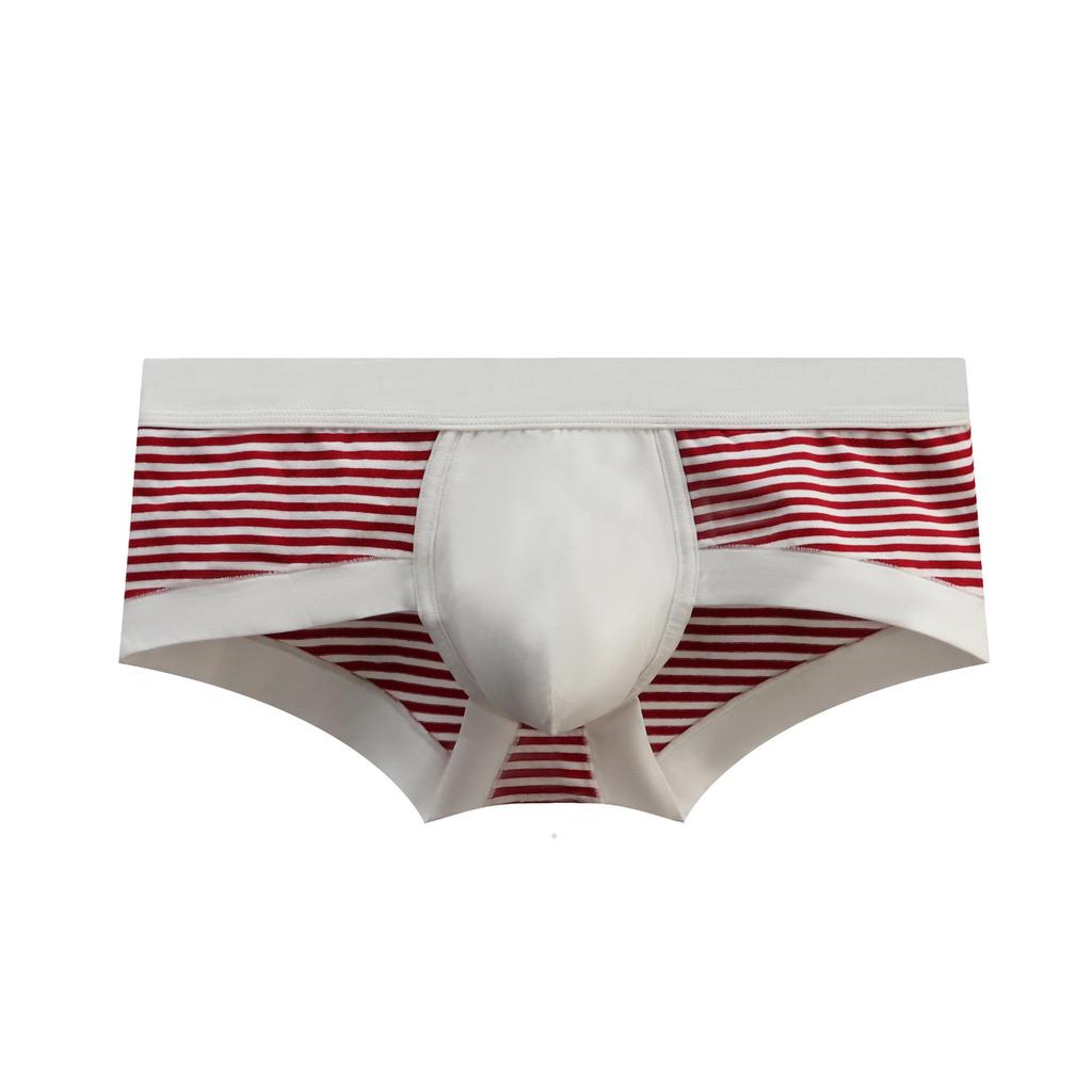 2025 Мужские классические полосатые трусы-слипы с низкой посадкой - Сексуальные, из чистого хлопка, высокоэластичные