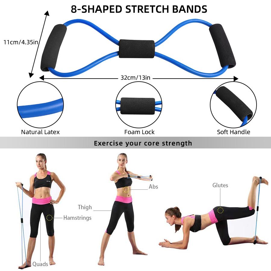 Ab Roller Workout Fitness Exercise Abdominal Wheelaa Roller Elastic Strength for Arm Waist Leg Training Roll Out Muscle Equipment