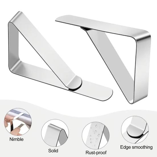 6/12/24 шт. зажим для скатерти из нержавеющей стали нескользящий прочный для использования в помещении и на открытом воздухе свадебная вечеринка