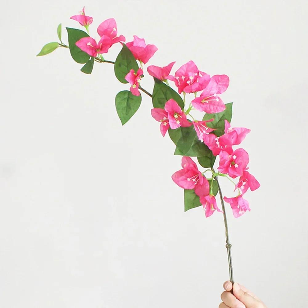 1pc 76cm Artificial Bougainvillea Flower Garland Floor Mounted Vine for Outdoor Wall Arch Wedding Centerpieces Decoration Flower