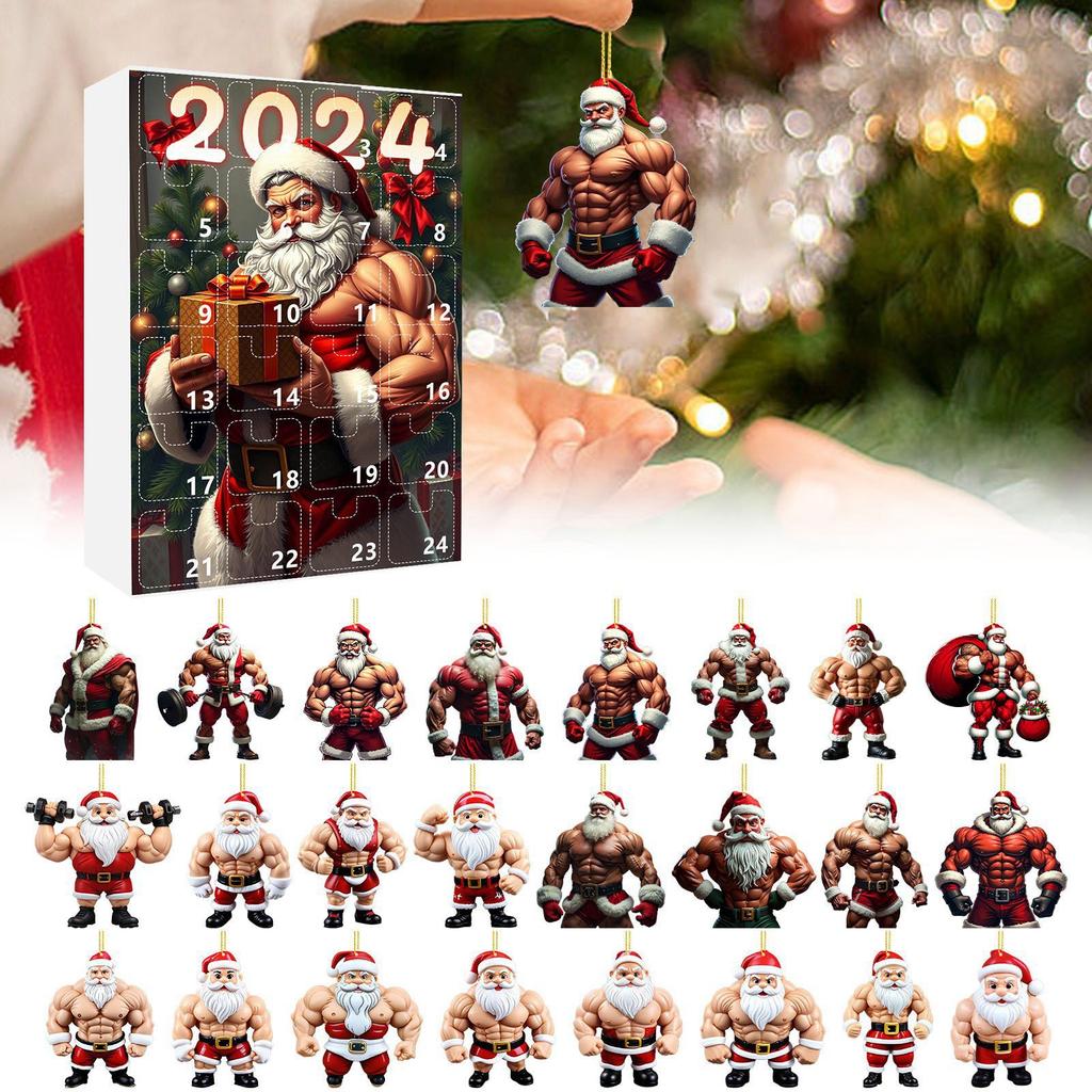 Christmas Advent Calendar 2024 Contains 24 Christmas Acrylic Decoration Arrival Calendar Christmas Countdown With Surprise Pedants
