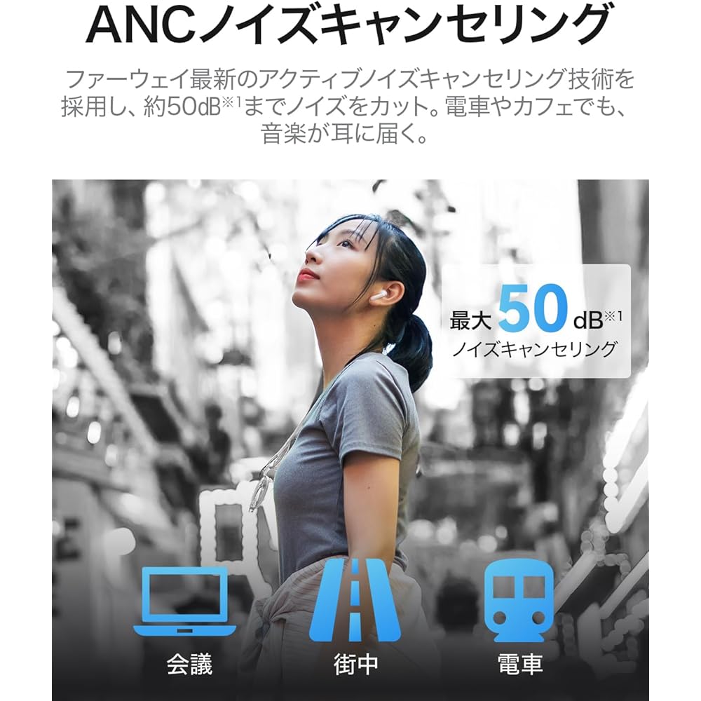 HUAWEI FreeBuds SE 4 ANC Wireless Earphones with up to 50dB Active Noise Cancellation, 50-hour Battery Life, Call Noise Reduction, Bluetooth 5.4, iOS/