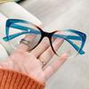 Trendy Cat Eye Plain Eyewear Luxury Optical Spectacle Eyeglasses Men Women's Colorful Blue Light Blocking Computer Glasses
