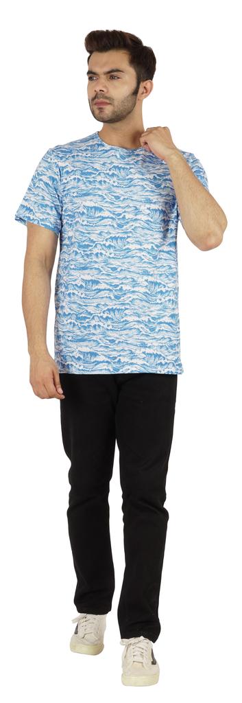 Inkmeso Printed Casual Short Sleeve T-shirt For Men  S Holiday Beach Wear Tee Cotton Jersey Tropical