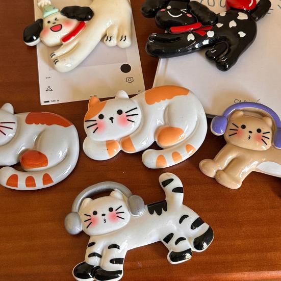Мультяшная собака смола магнит на холодильник DIY кошка 3D котенок щенок магнитный