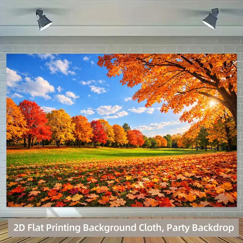2D яркий красочный осенний лист природа фон ткань