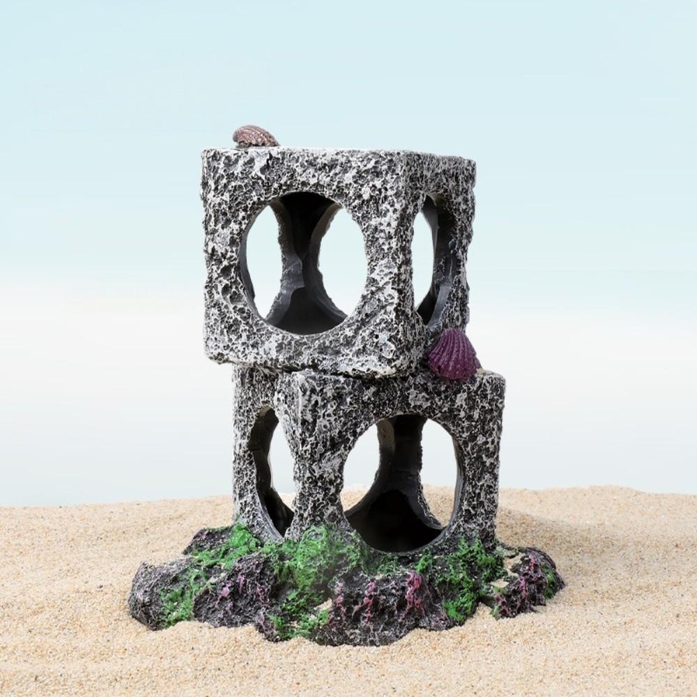 Hollowed-out Aquarium Rock Resin Shrimp Breeding Cave Cubes Cave Shelter Home Aquarium