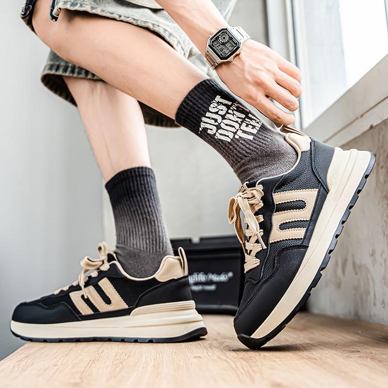 Новые модные мужские кроссовки Four Seasons с толстой подошвой для студентов и мальчиков, трендовые кроссовки с мягкой подошвой, дышащие, повседневные кроссовки для бега