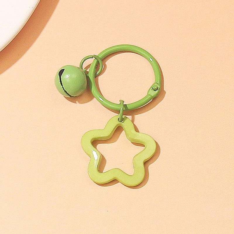 2 шт. корейской версии Ins Small Fresh Color Small Star Bell Keychain Candy Color Keyring Cuestionary Keychain Cuestionary Keychain Accessories