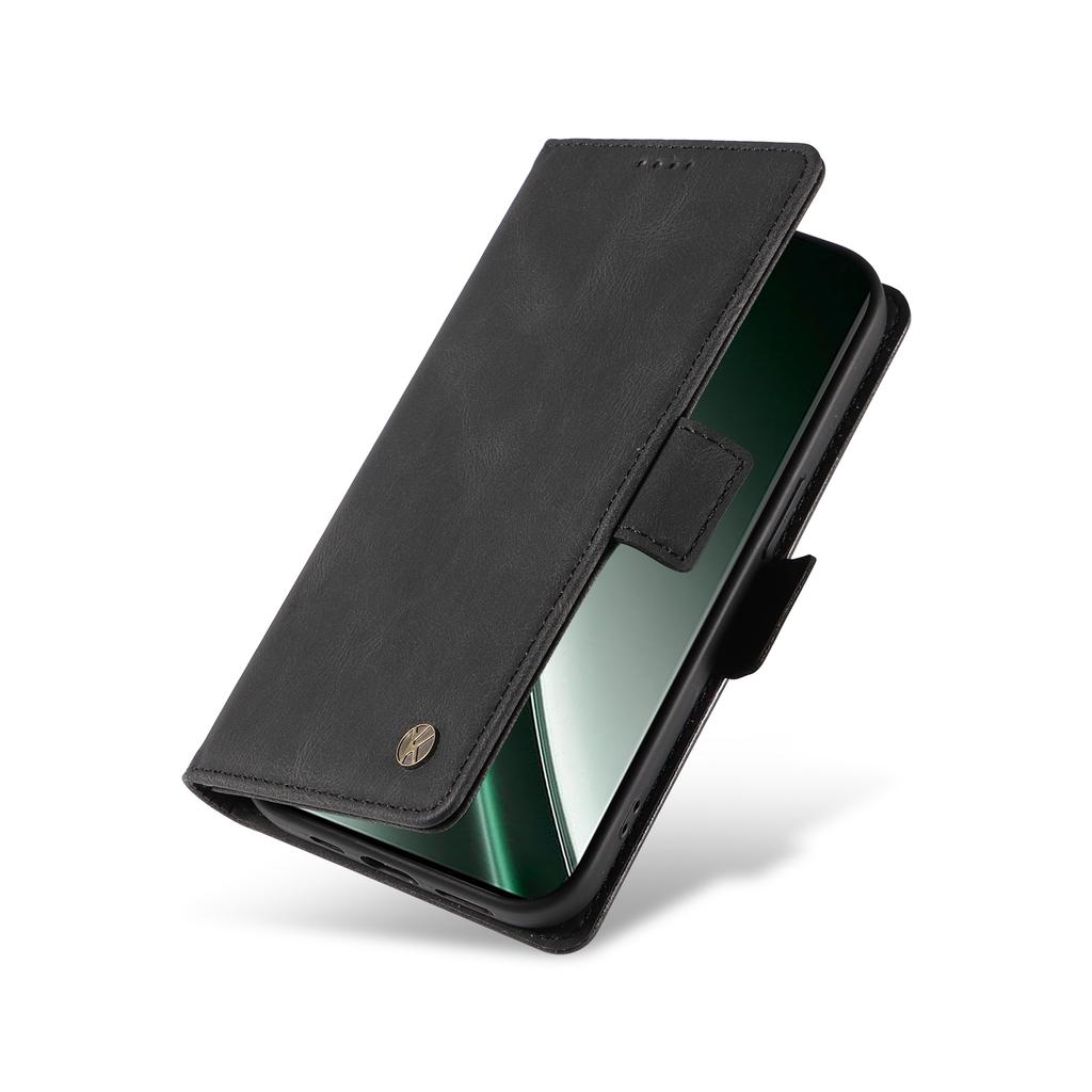 Для Realme GT 6 5G Чехол из ПУ кожи Чехол для телефона с держателем для карт Боковые магнитные застежки