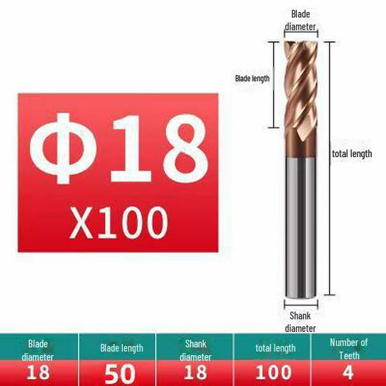 Фреза из вольфрамовой стали с 4 режущими кромками, 55 градусов - цельный твердосплавный концевой резец с прямым хвостовиком - фреза с ЧПУ
