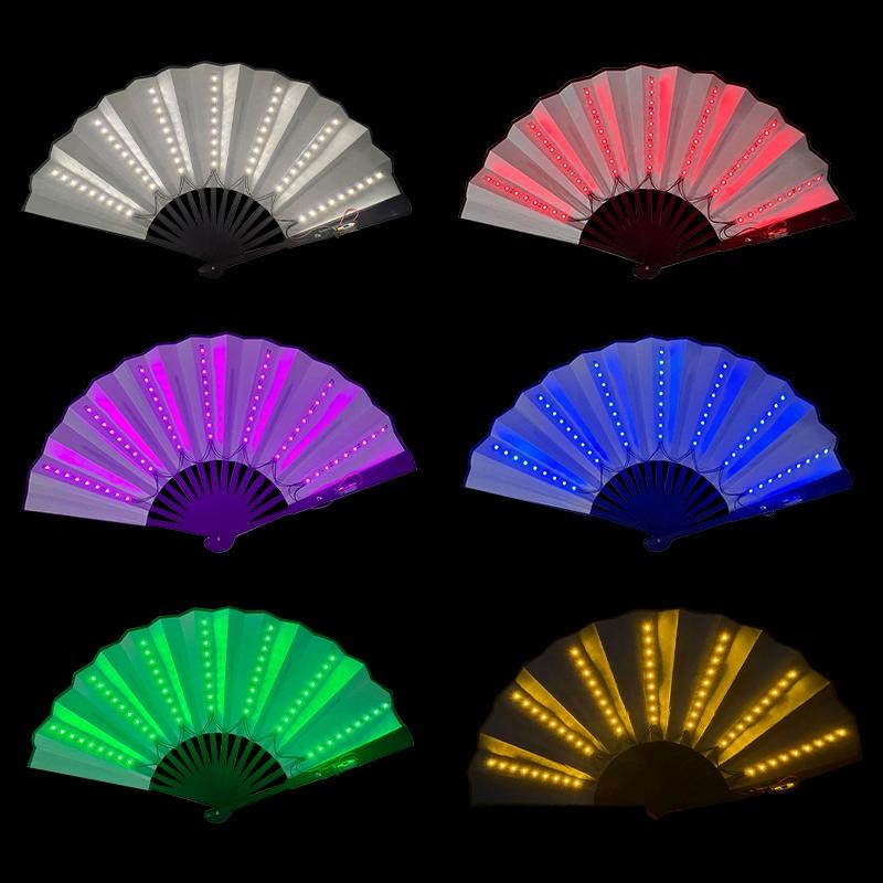 Glowing Hand Fan Luminous Folding Fans Wedding Party Supplies Wedding Fans For Women Hand Fan Glow In The Dark