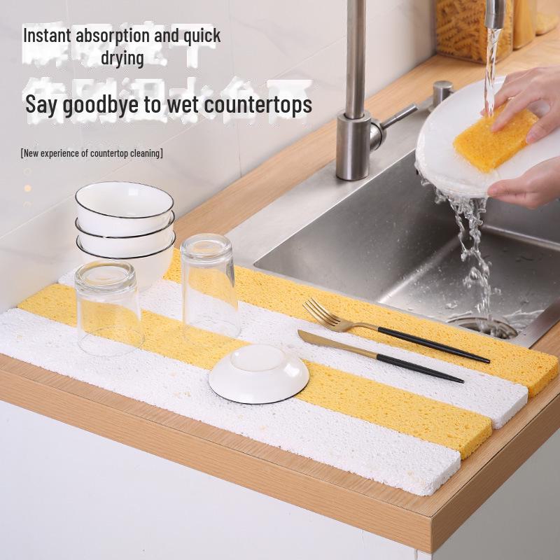 "Wood Pulp Cotton Absorbent Sponge Pad for Dishwashing & Table Cleaning"