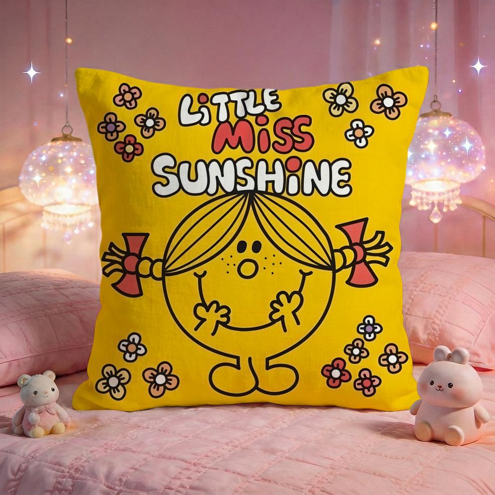 MrMen And LLittle MMiss Cushion Cover Premium Comfort Reversible Pillow Cove Two In One Design For Any Room Car Interior