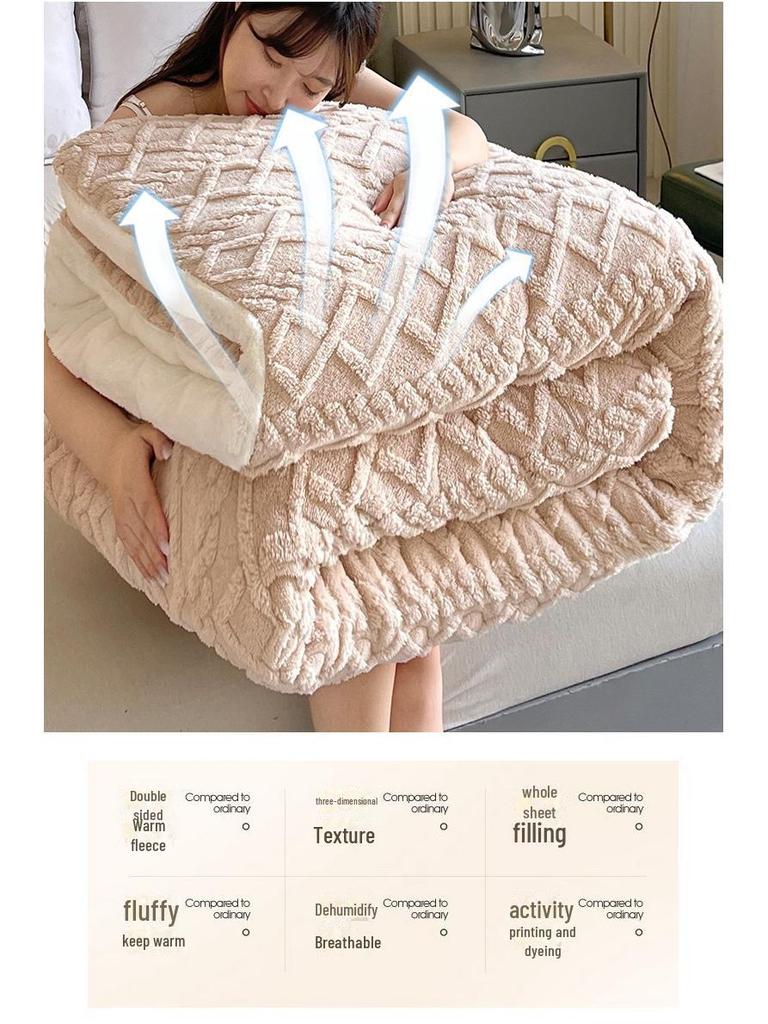 Двусторонняя основа из овечьей шерсти - толстое зимнее одеяло для студентов
