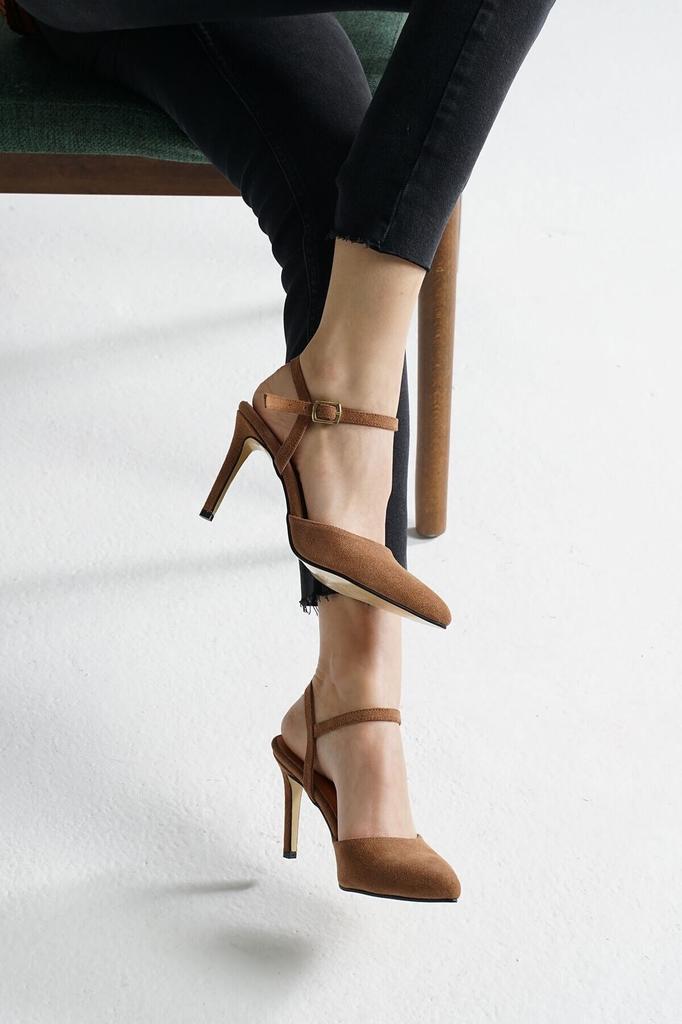 Женские модные классические туфли на высоком каблуке Lucia из натуральной замши коричневого цвета, туфли на каблуке