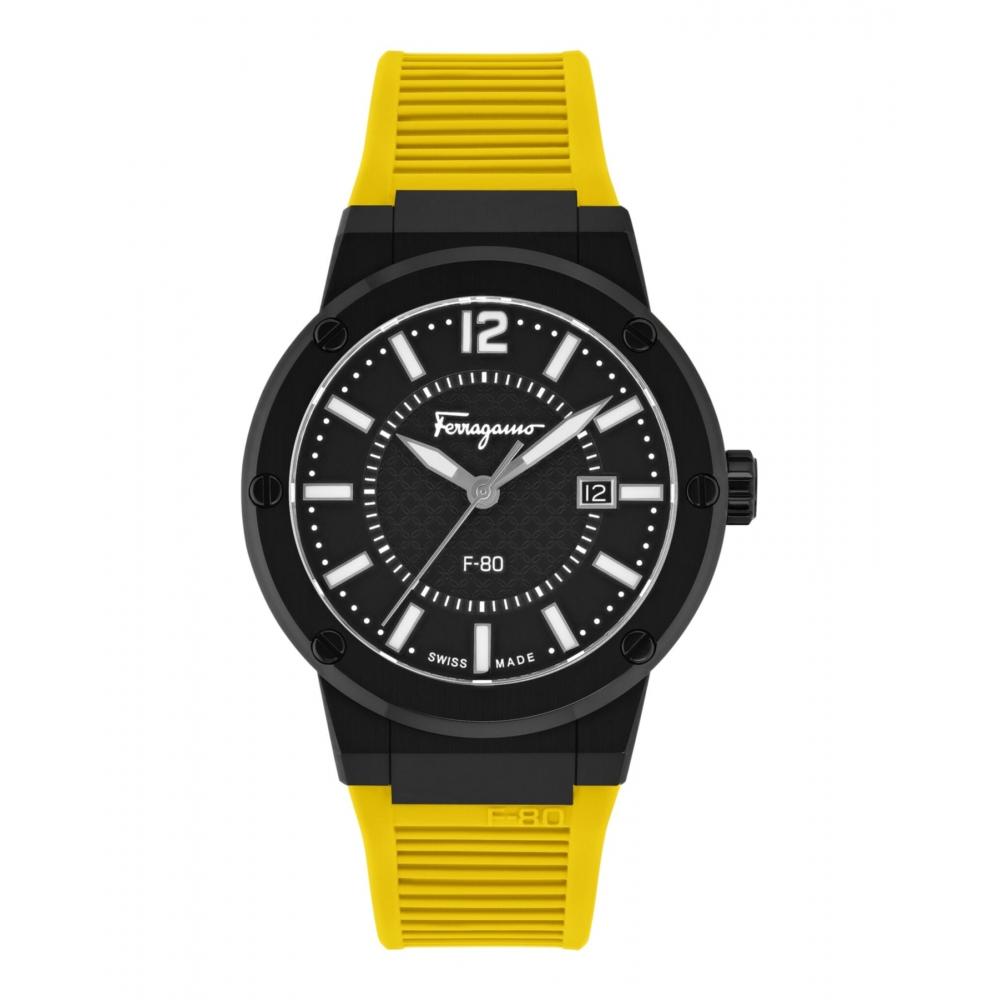 Salvatore Ferragamo F 80 Watch Black Black Black