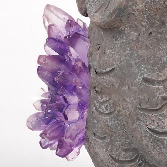 Hear-No See-No Speak-No Gnome Figurine Resin Faux Crystal Garden Dwarf Frog Owl Statue for Home Tabletop Yard Lawn Patio Decor