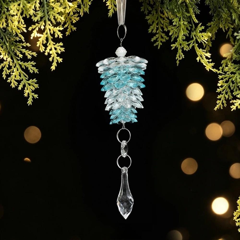 Sparkling Clear Ice Christmas Ornaments Transparent Christmas Tree Decorations Holiday Props