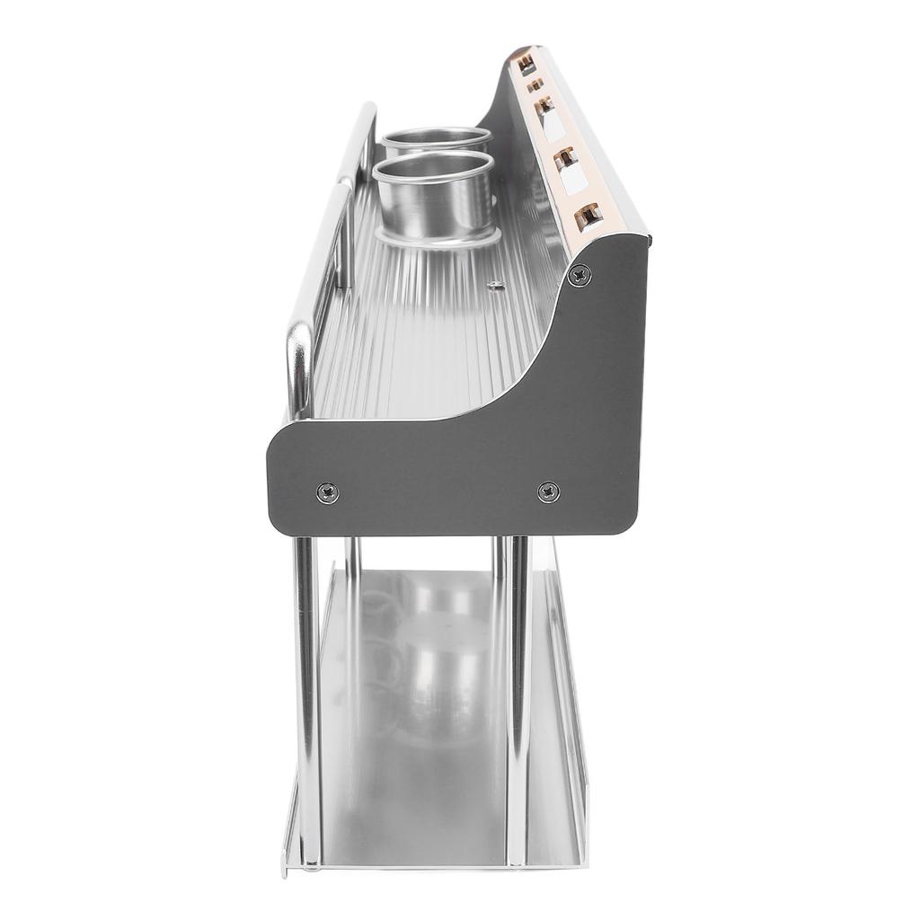 Настенная полка для специй из алюминиевого сплава, настенный органайзер для кухонных принадлежностей с двойным держателем для палочек для еды для