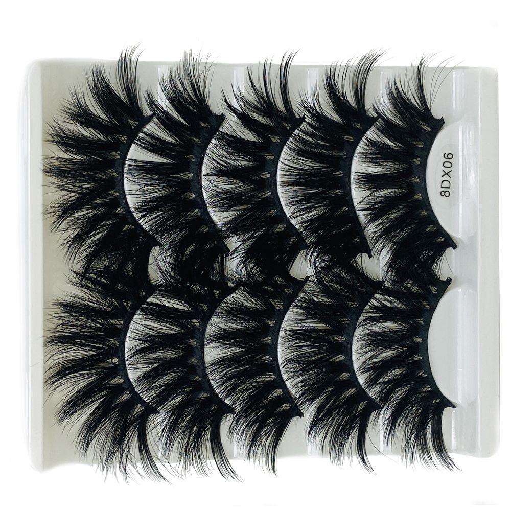 Woman's Fashion Eye Makeup Tools Dramatic Wispies Fluffies 8D Mink Hair False Eyelashes Thick Long