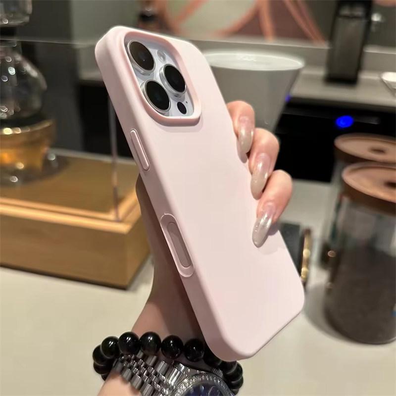 Titanium Gray Camera Control Button Genuine Liquid Silicone Case for iPhone 16 Pro Max Plus Full Shockproof Soft Phone Cover