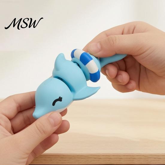 Articulated Dolphin Toy 3D Printed Figurine, Swim Ring Fidget Toy, Flexible Joints Decor for Backpack Handbag Purse Charm Poseable Figure