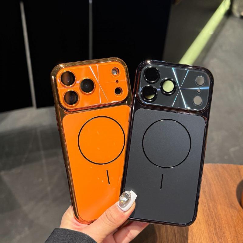 Совместим с iPhone 17 Pro Max: Покрытый чехол для телефона, Большое окно, Лазерный магнитный, Защитный для Apple 16/15 Pro.