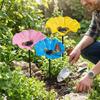 Handcrafted Garden Metal Flower Stake Sturdy Iron Bird Water Feeder  Backyard