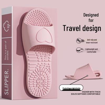Минималистичные Нескользящие Бесшумные Тапочки: Летние шлепанцы для женщин, устойчивые к запаху, складные