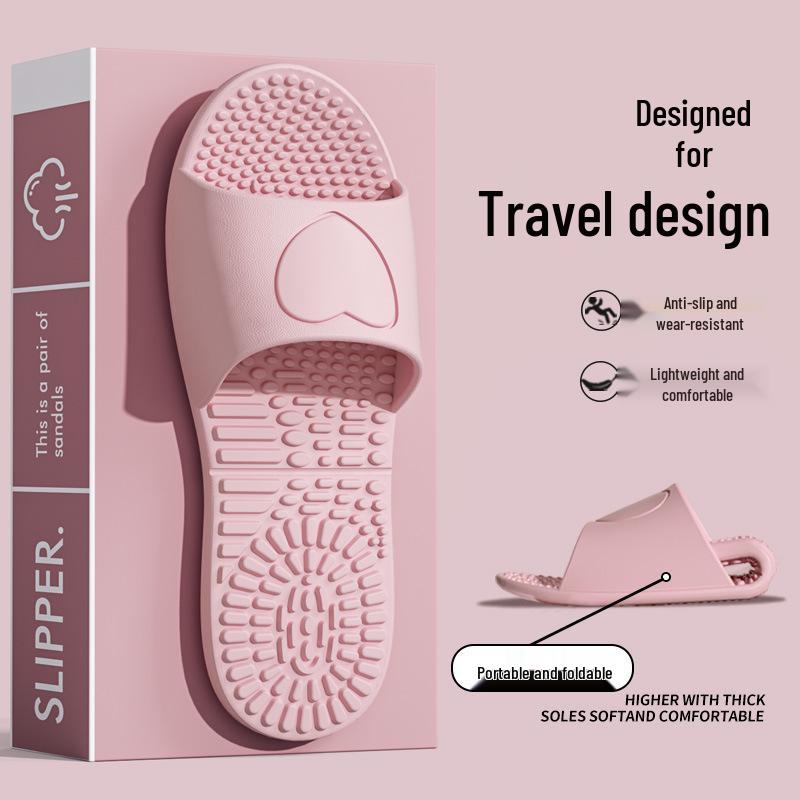 Женские минималистичные складные EVA тапочки для ванной - Бесшумные, устойчивые к запаху, противоскользящие для путешествий и использования в отеле