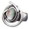 [Q8788] - Designer Ring 'Acapulco' Silver Mother-of-pearl - 28x28 Mm