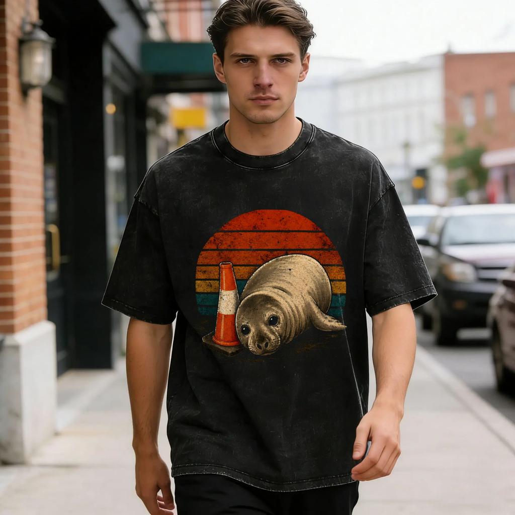 Neil The Seal T Shirt Fashion T Shirts Short Sleeve Street Style Tshirt Summer Cotton O Neck Oversized Top Tees