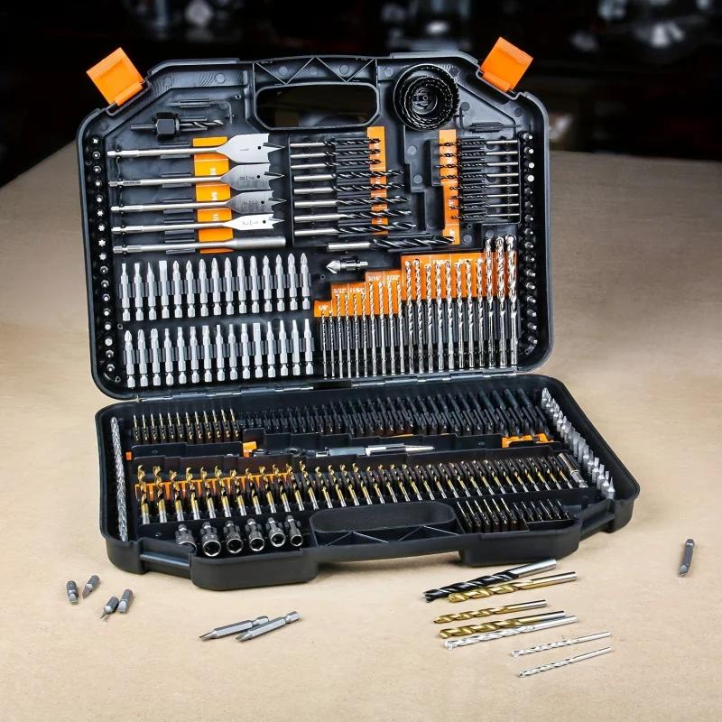 246pcs Drill Bit Set With Storage Box HSS Twist Drill Bit Titanium Coated Wood Metal Drill Bits For Cutting Drilling Polishing