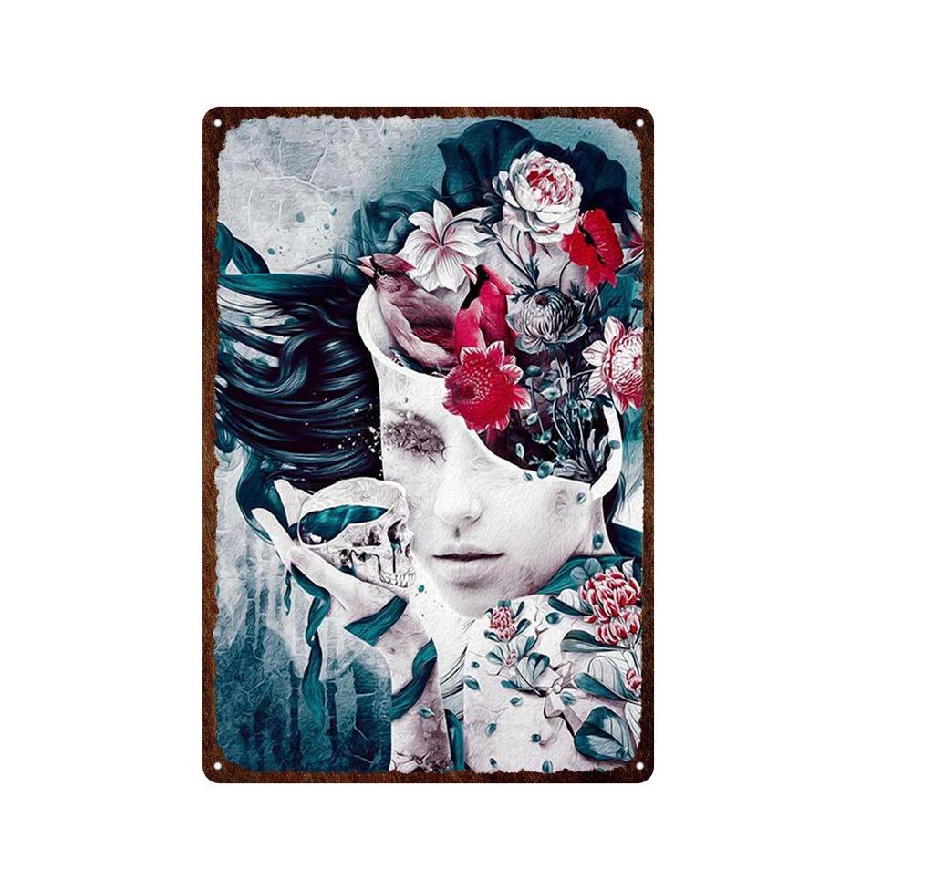 Скелет Череп Металлические Оловянные Вывески Мексиканский Фестиваль День Мертвых Доска Настенная Живопись Плакат Партии Магазин Домашние Тату-салоны Декор