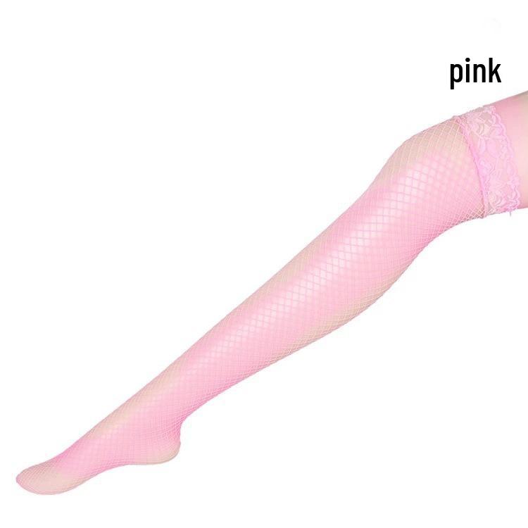 Кружевные чулки-сетка до бедра - Сексуальное черное белье выше колена